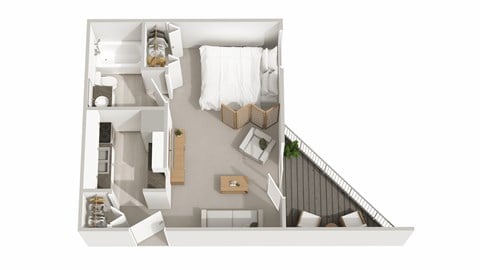 Floor plan for studio, 1 bath, 418 sqft